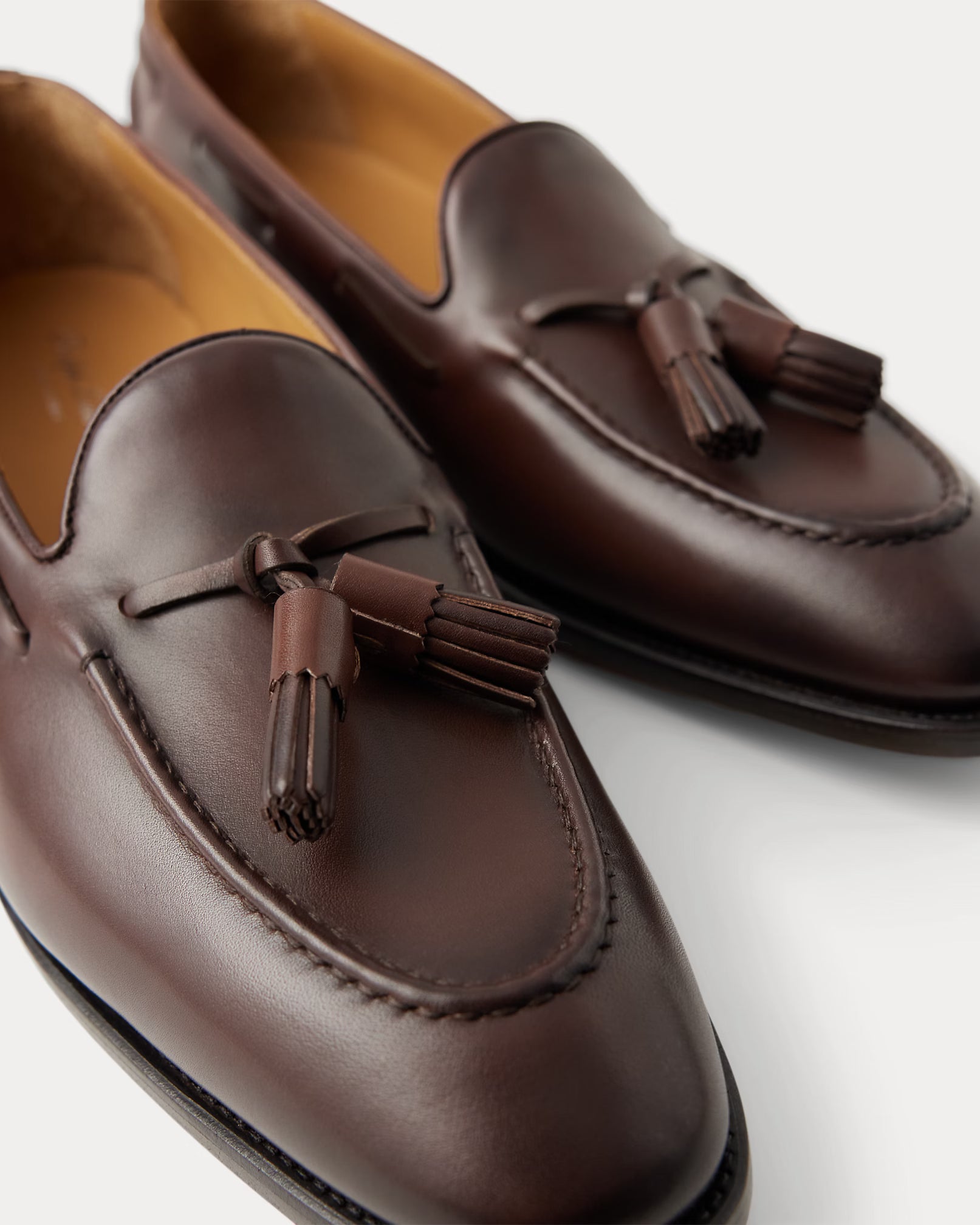 Ralph Lauren Luther Tassel Calfskin Loafer – Luggage Brown - LuxxeCoast
