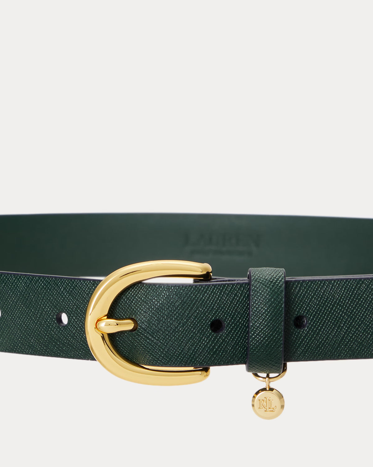Lauren Ralph Lauren Charm Crosshatch Leather Belt