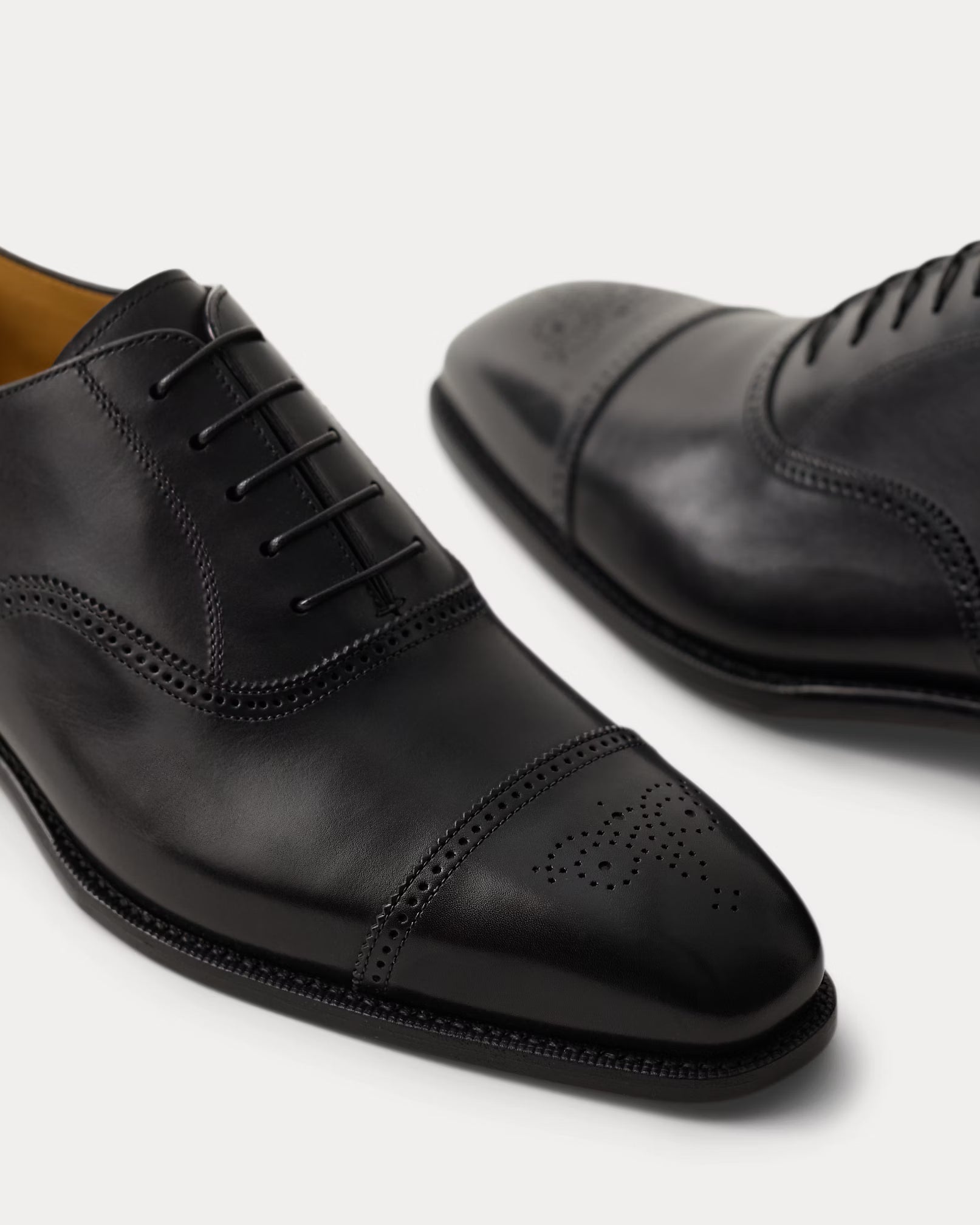 Ralph Lauren Purple Label Denver Calfskin Cap-Toe Shoe