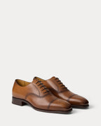 Ralph Lauren Purple Label Denver Burnished Calfskin Cap-Toe Shoe - Tan