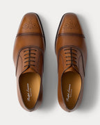 Ralph Lauren Purple Label Denver Burnished Calfskin Cap-Toe Shoe - Tan