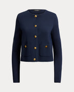 Lauren Ralph Lauren Cropped Crewneck Jumper Jacket - Lauren Navy
