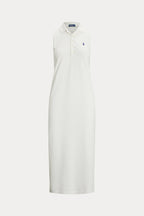 Polo Ralph Lauren Stretch-Cotton Sleeveless Polo Dress - White