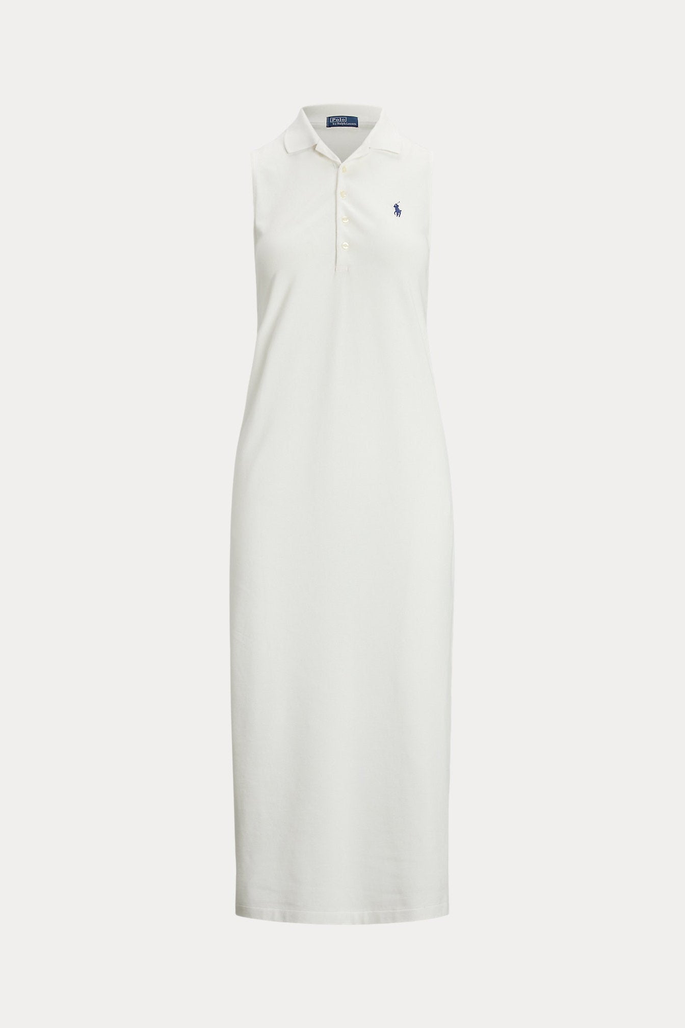 Polo Ralph Lauren Stretch-Cotton Sleeveless Polo Dress - White