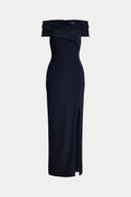 Lauren Ralph Lauren Faille Off-the-Shoulder Gown - Lauren Navy
