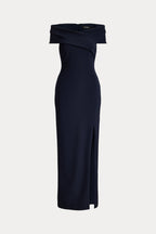 Lauren Ralph Lauren Faille Off-the-Shoulder Gown - Lauren Navy