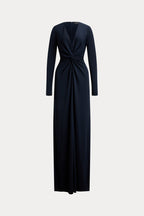 Lauren Ralph Lauren Twist-Front Stretch Jersey Gown - Lauren Navy