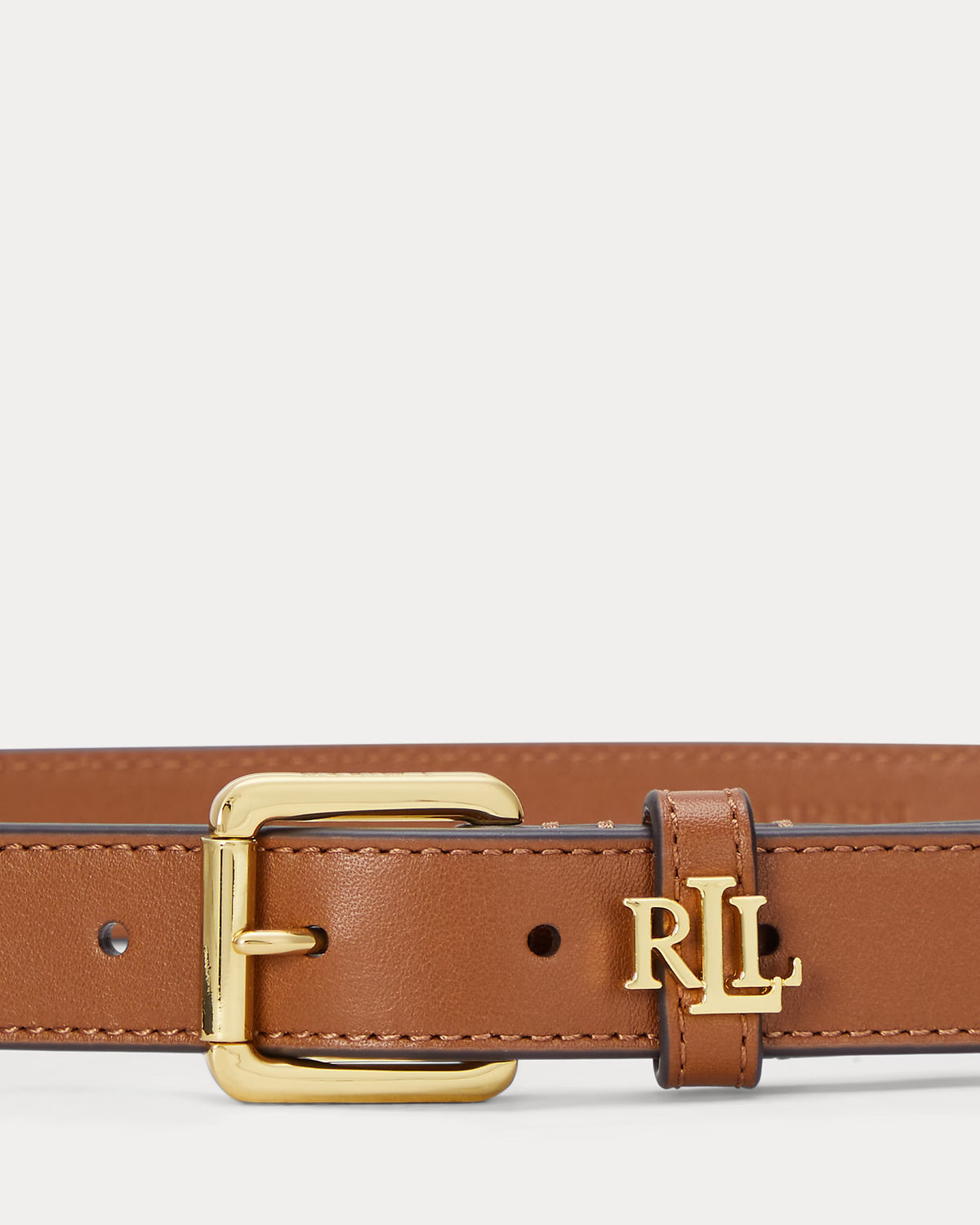 Lauren Ralph Lauren Logo-Keeper Skinny Leather Belt