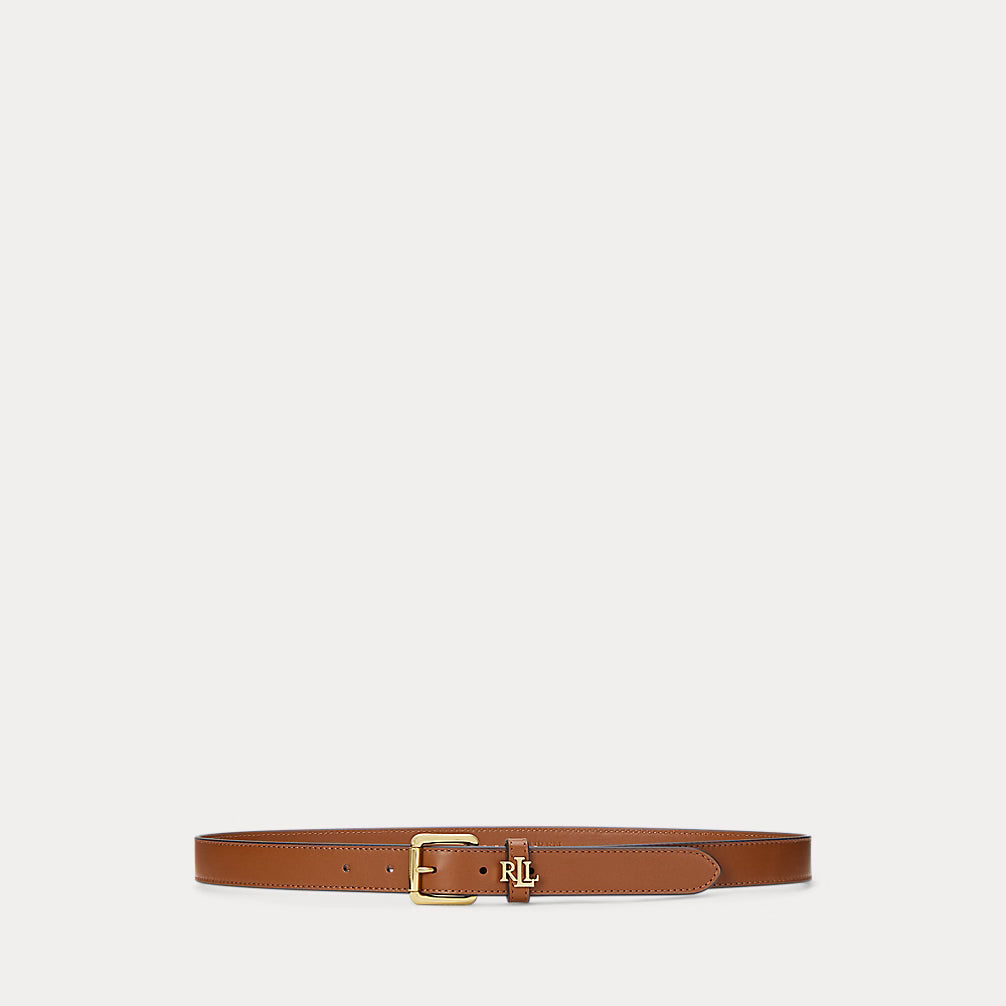 Lauren Ralph Lauren Logo-Keeper Skinny Leather Belt
