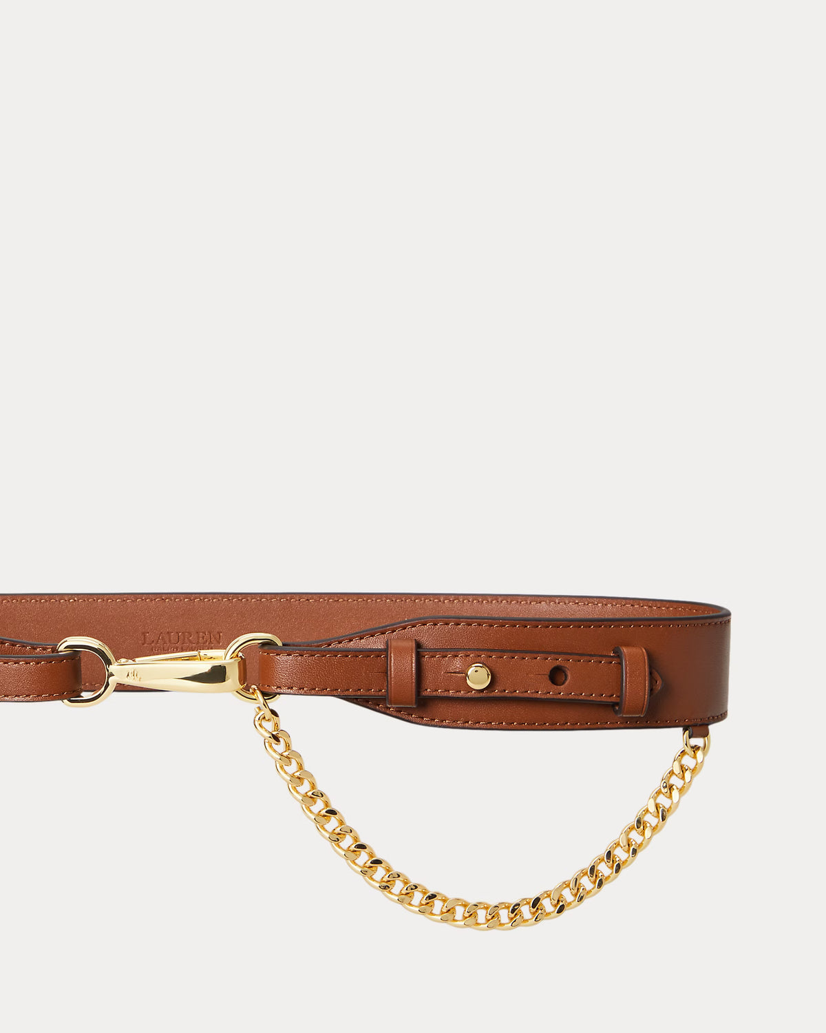 Lauren Ralph Lauren Chain-Trim Leather Dog-Clip Belt