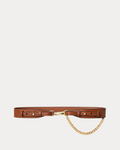 Lauren Ralph Lauren Chain-Trim Leather Dog-Clip Belt