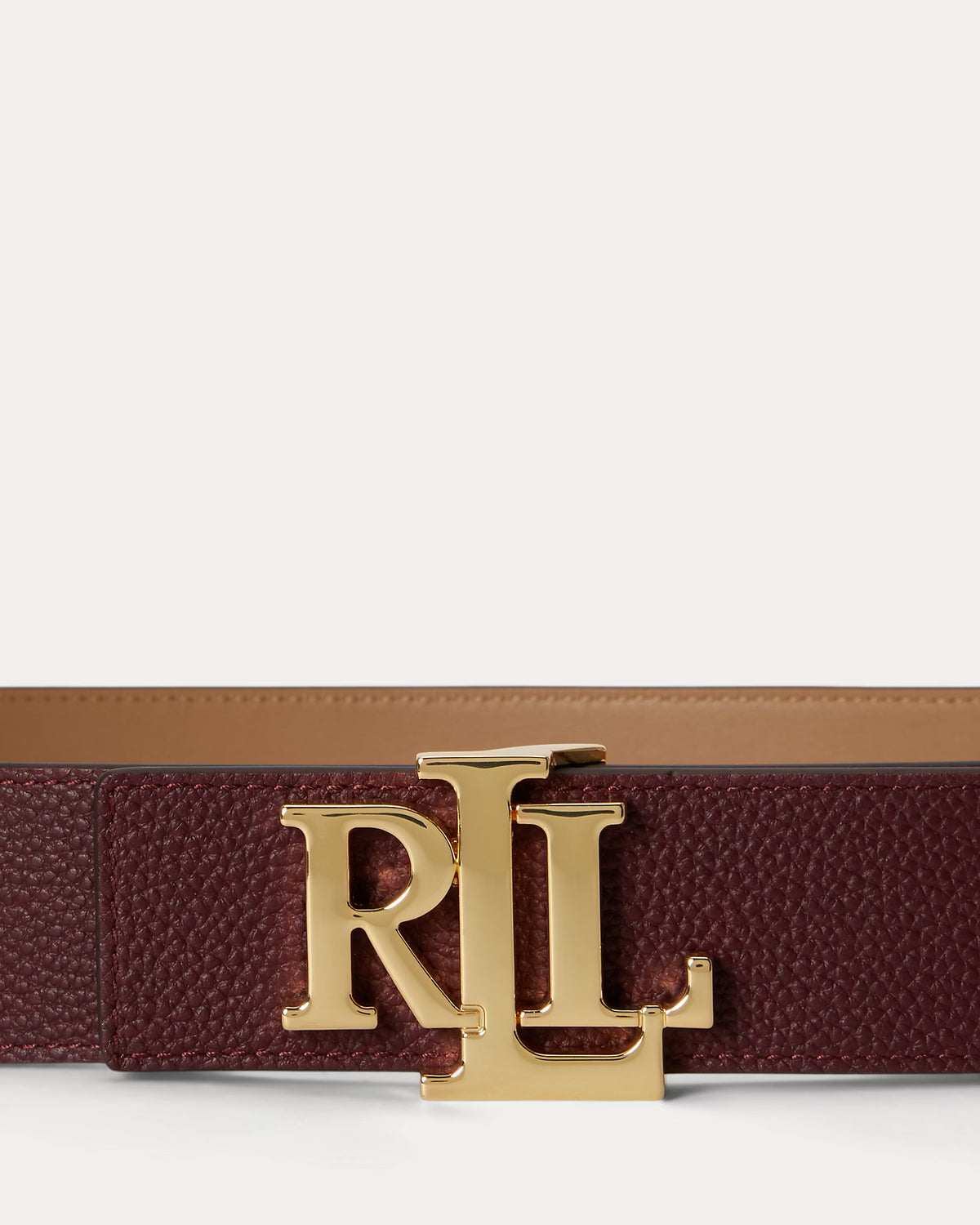 Lauren Ralph Lauren Reversible Wide Leather Logo Belt