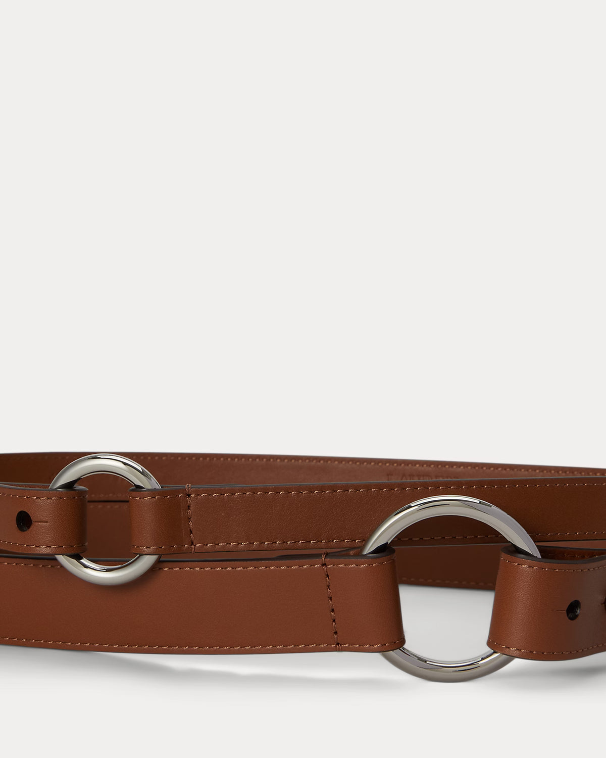Lauren Ralph Lauren Leather O-Ring Stacked Wide Belt