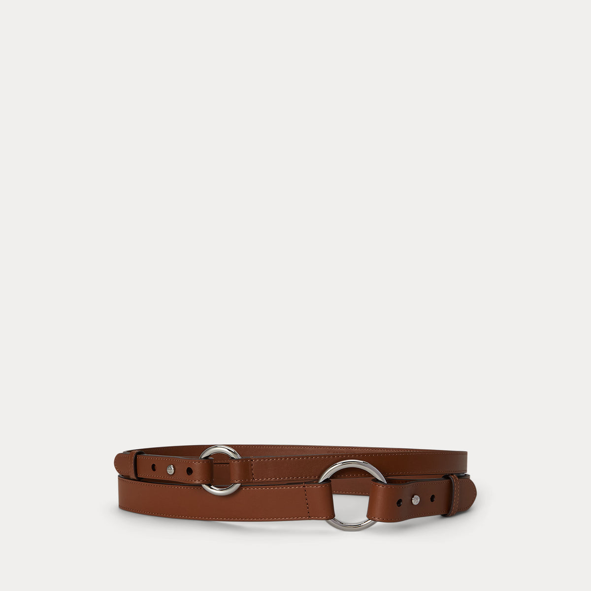 Lauren Ralph Lauren Leather O-Ring Stacked Wide Belt