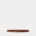 Lauren Ralph Lauren Logo Reversible Embossed Skinny Belt