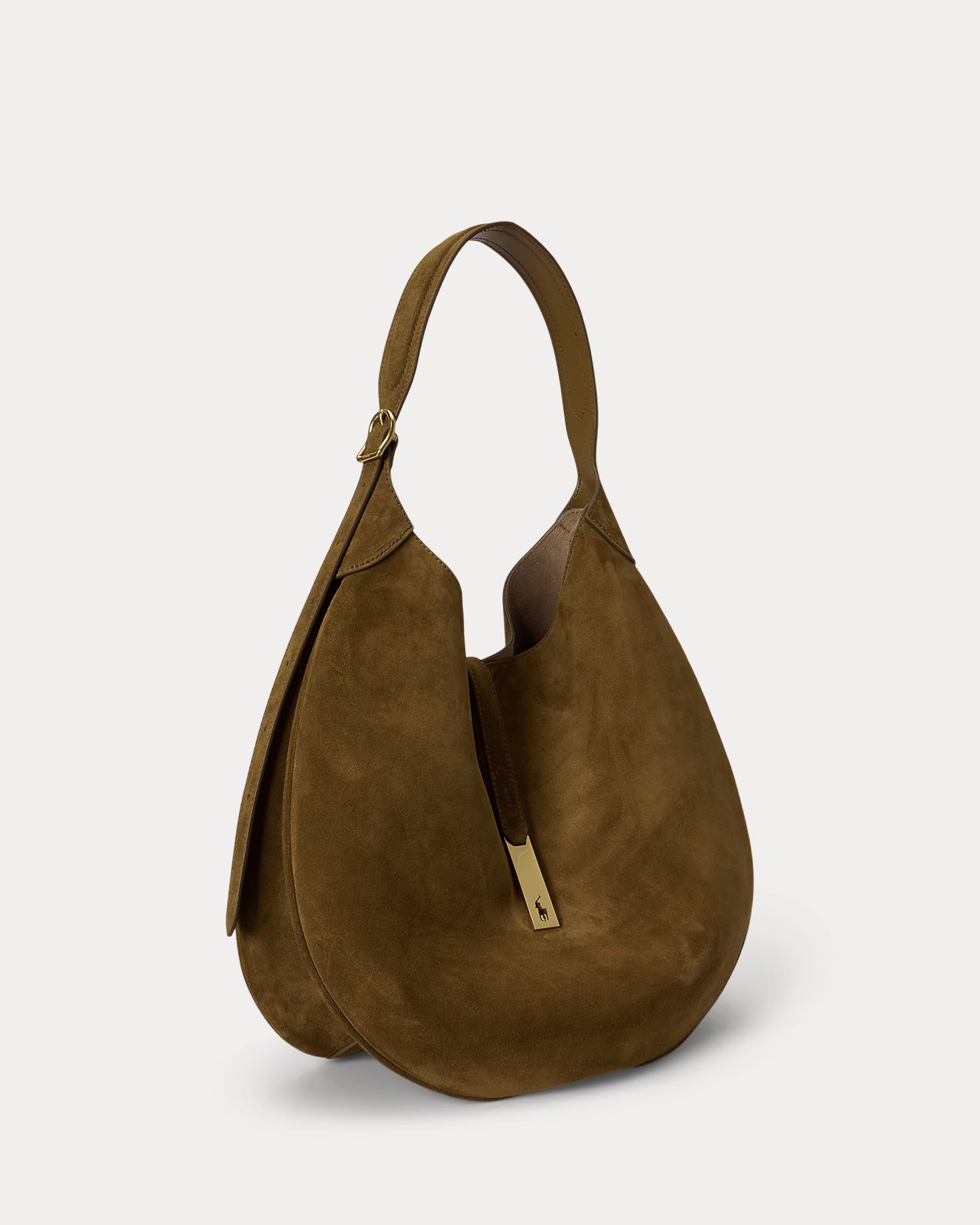 Polo Ralph Lauren Large Suede Polo ID Shoulder Bag – Artichoke