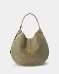 Polo Ralph Lauren Large Suede Polo ID Shoulder Bag – Light Olive