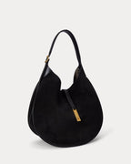 Polo Ralph Lauren Polo ID Suede Large Shoulder Bag – Black