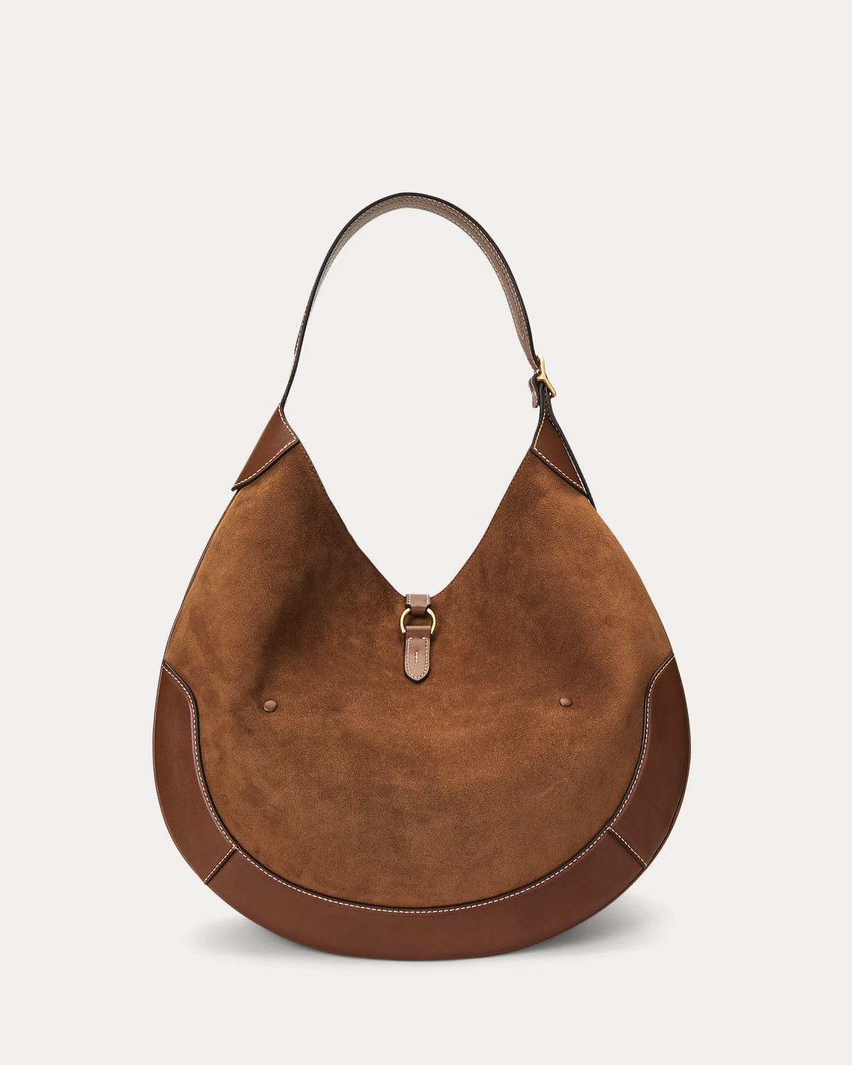 Polo Ralph Lauren Polo ID Suede-Leather Large Shoulder Bag