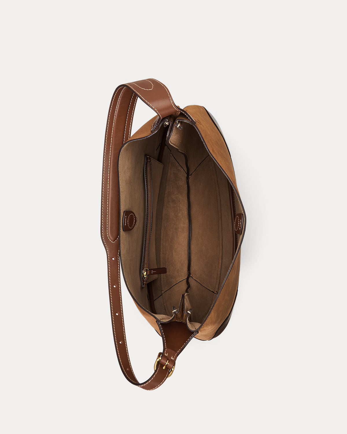 Polo Ralph Lauren Polo ID Suede-Leather Large Shoulder Bag