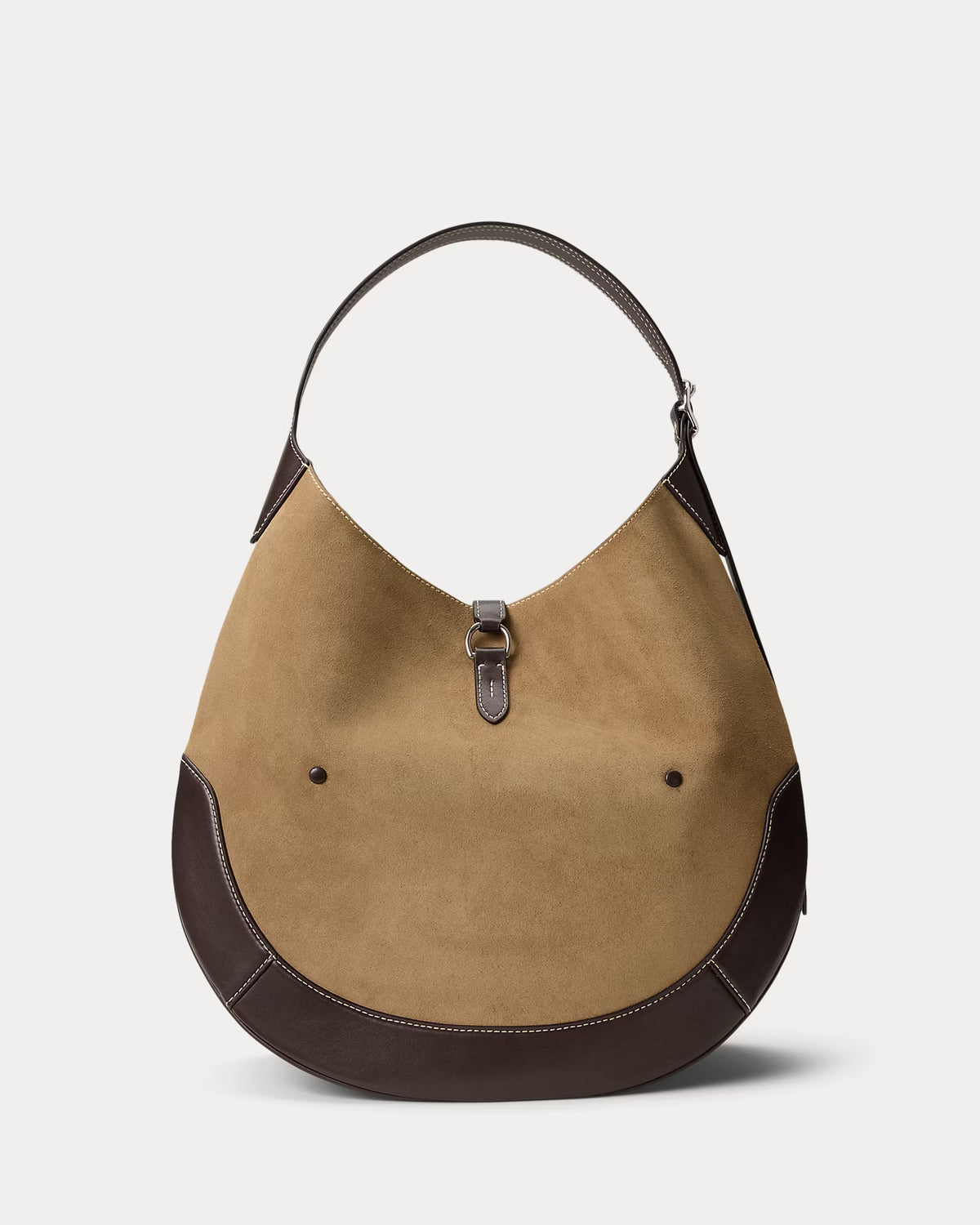 Polo Ralph Lauren Polo ID Suede-Leather Large Shoulder Bag