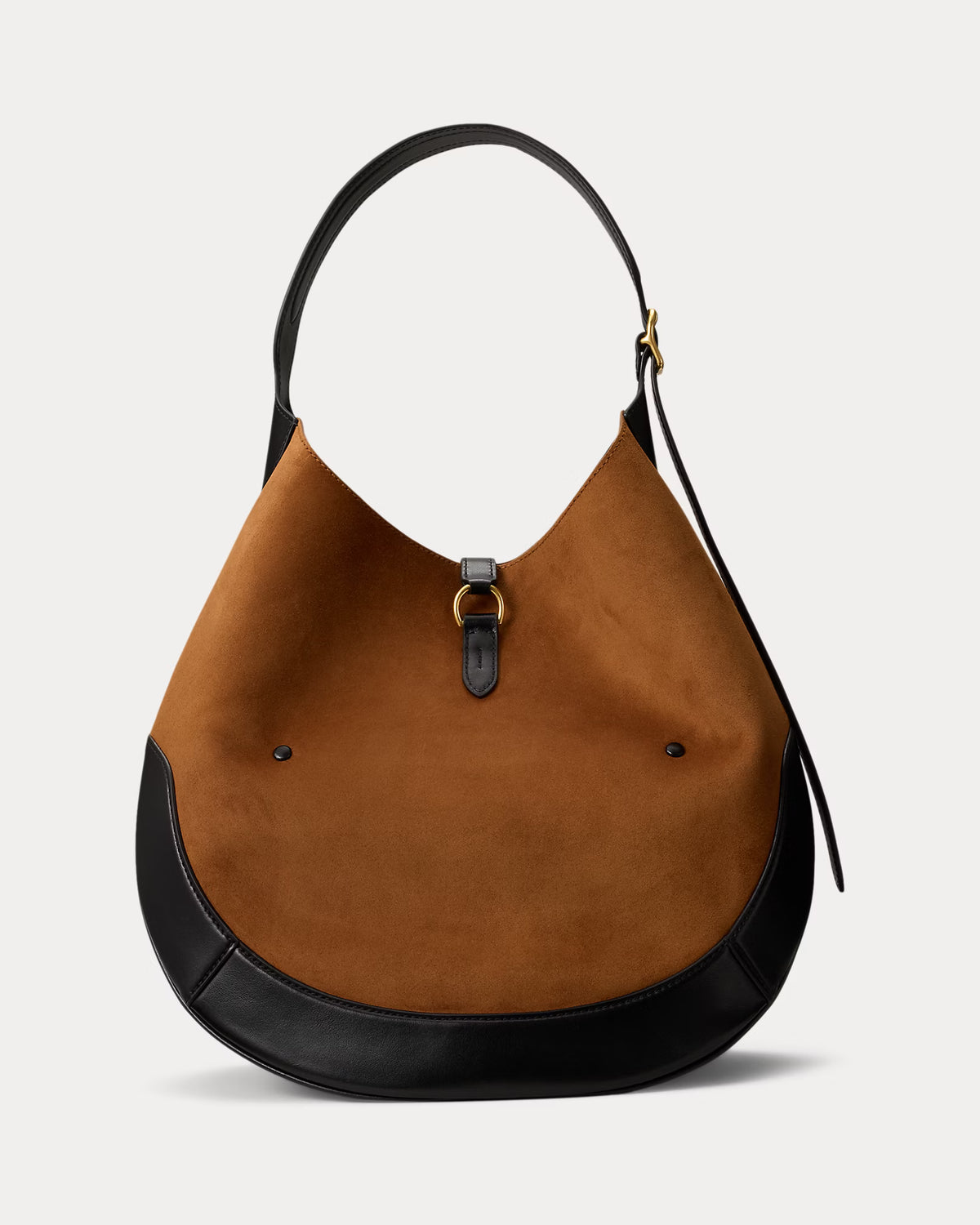 Polo Ralph Lauren Polo ID Suede-Leather Large Shoulder Bag