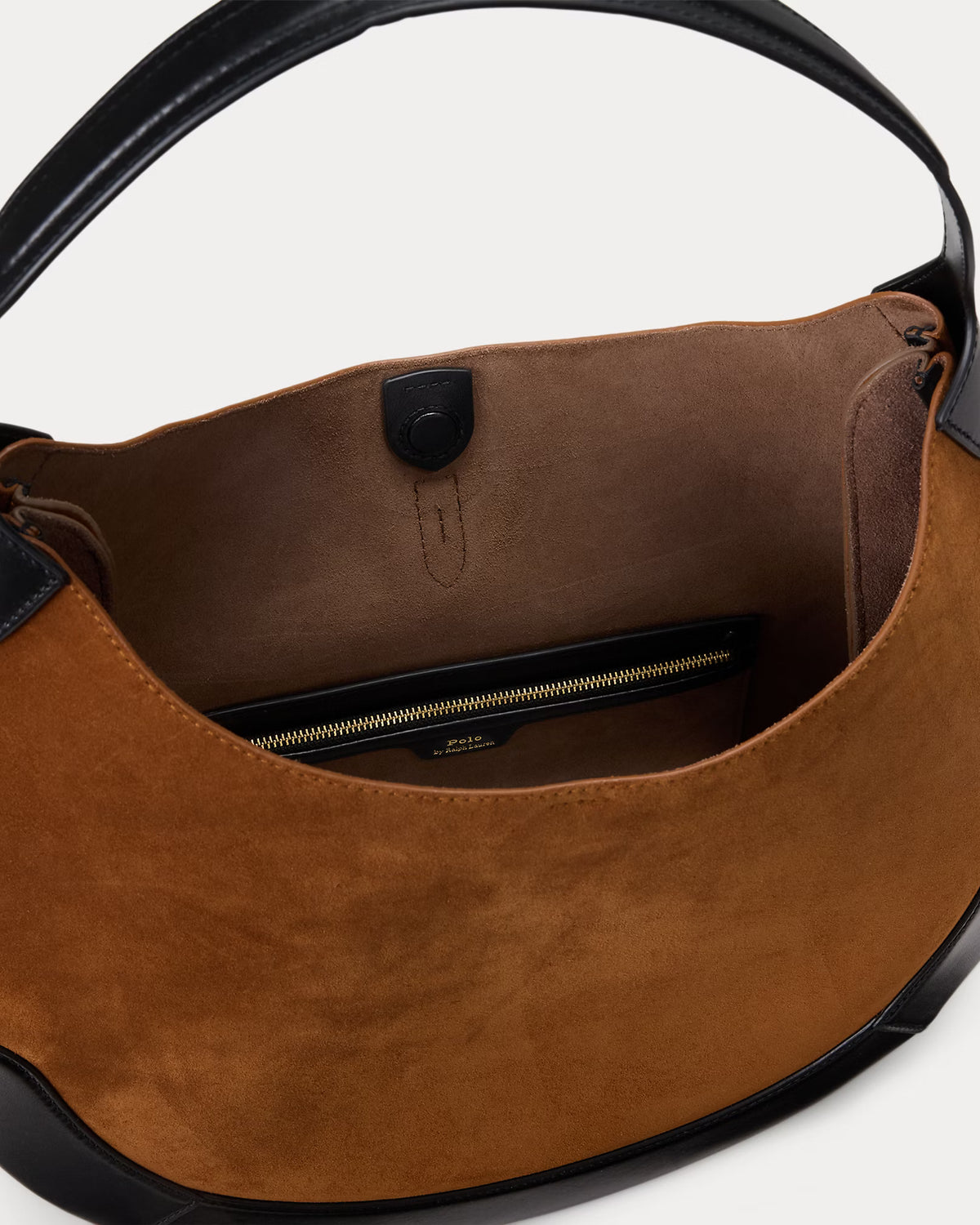 Polo Ralph Lauren Polo ID Suede-Leather Large Shoulder Bag