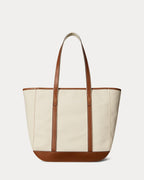 Polo Ralph Lauren Leather-Trim Canvas Medium Shopper Tote