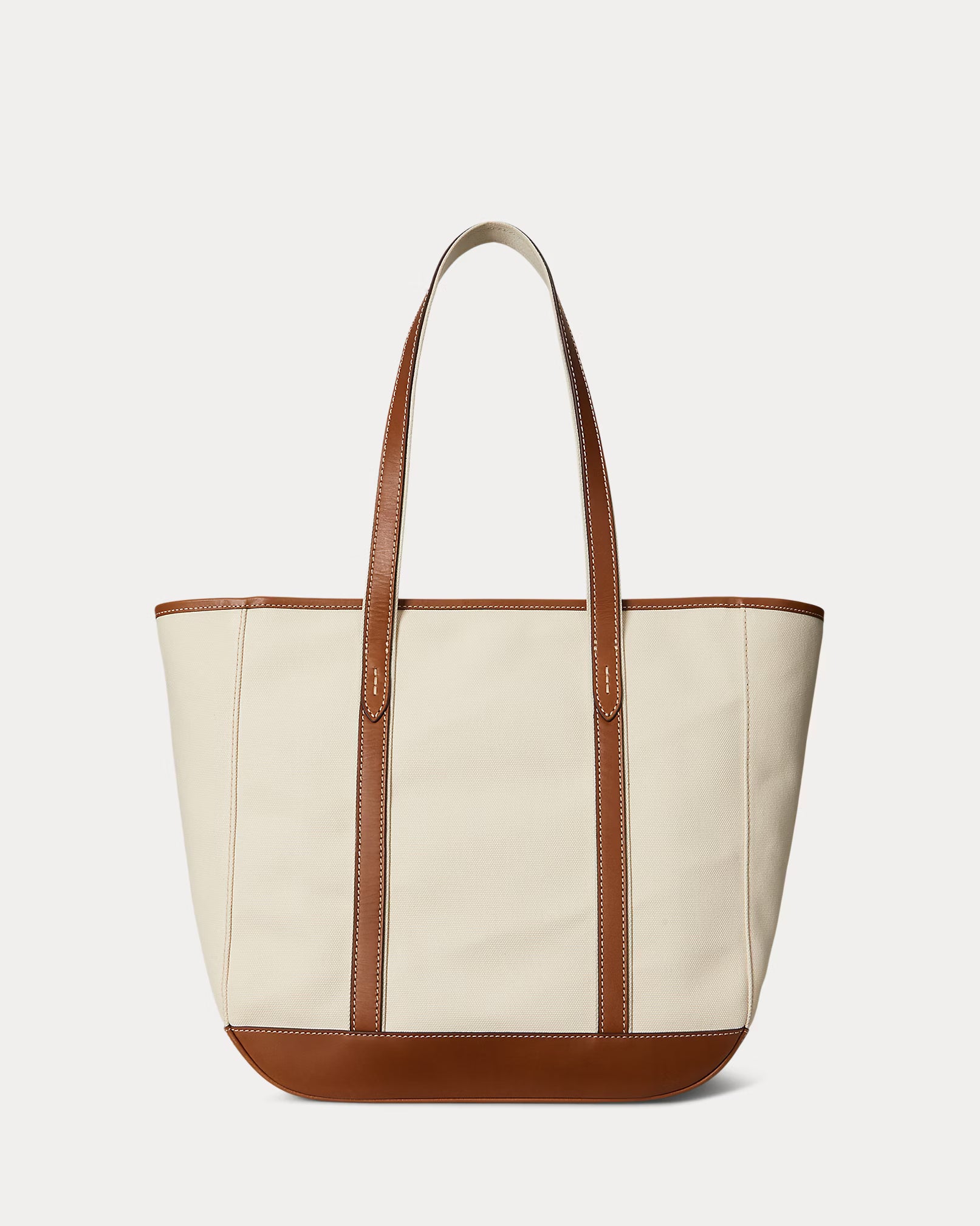Polo Ralph Lauren Leather-Trim Canvas Medium Shopper Tote