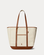 Polo Ralph Lauren Leather-Trim Canvas Medium Shopper Tote