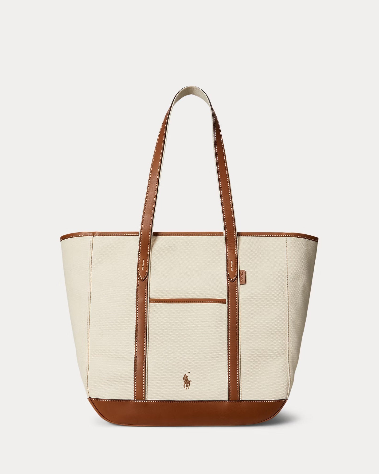 Polo Ralph Lauren Leather-Trim Canvas Medium Shopper Tote