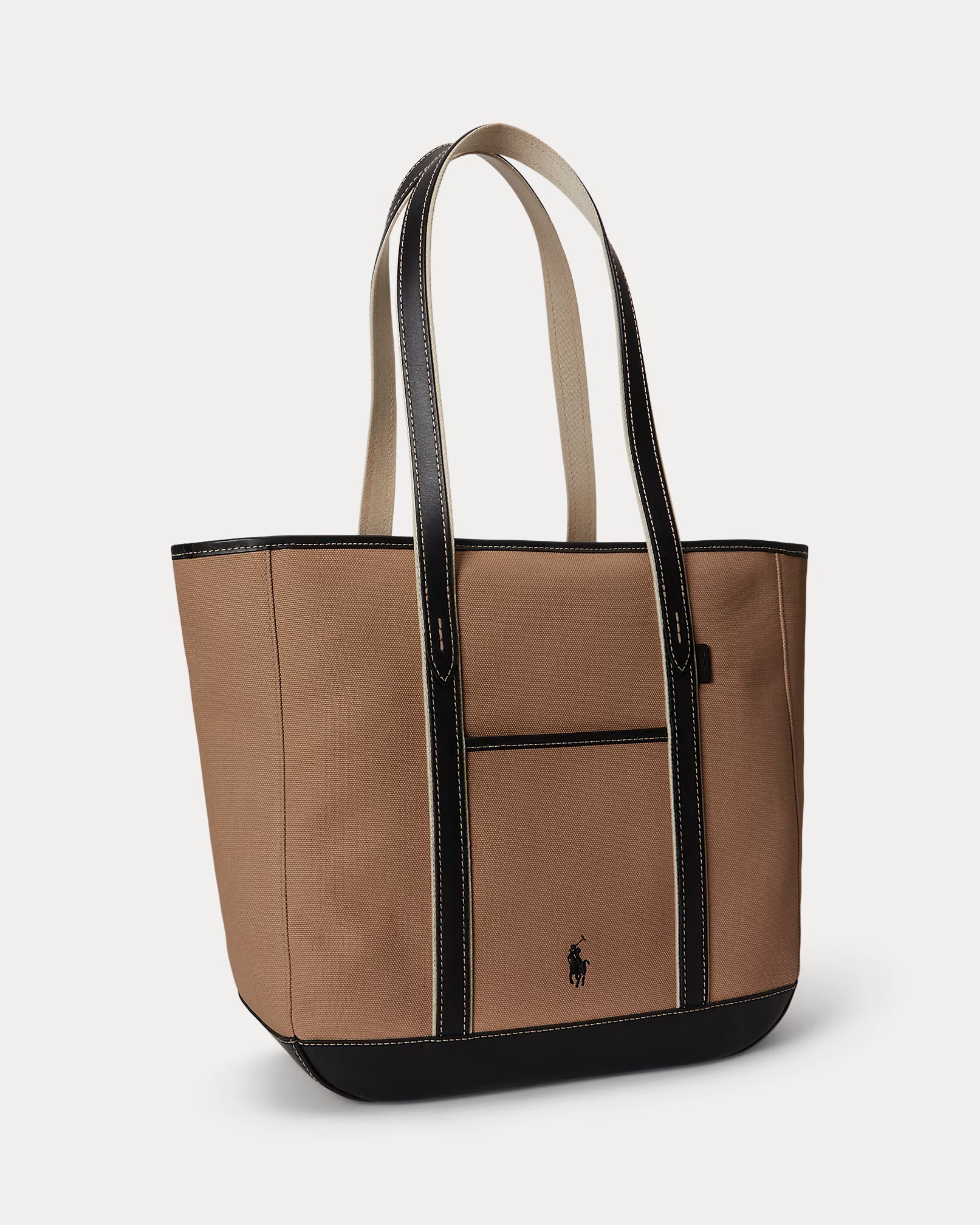 Polo Ralph Lauren Leather-Trim Canvas Medium Shopper Tote