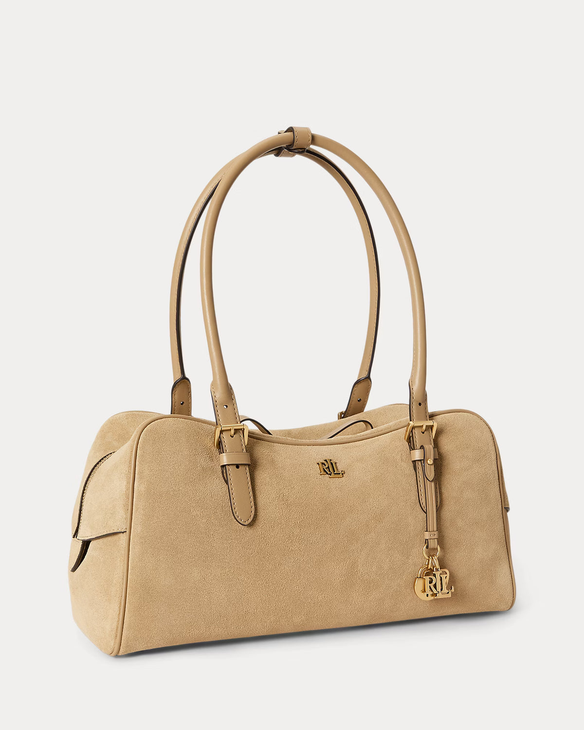Lauren Ralph Lauren Suede Large Marcy Zip Satchel