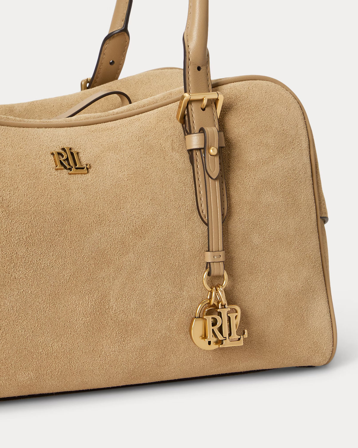 Lauren Ralph Lauren Suede Large Marcy Zip Satchel