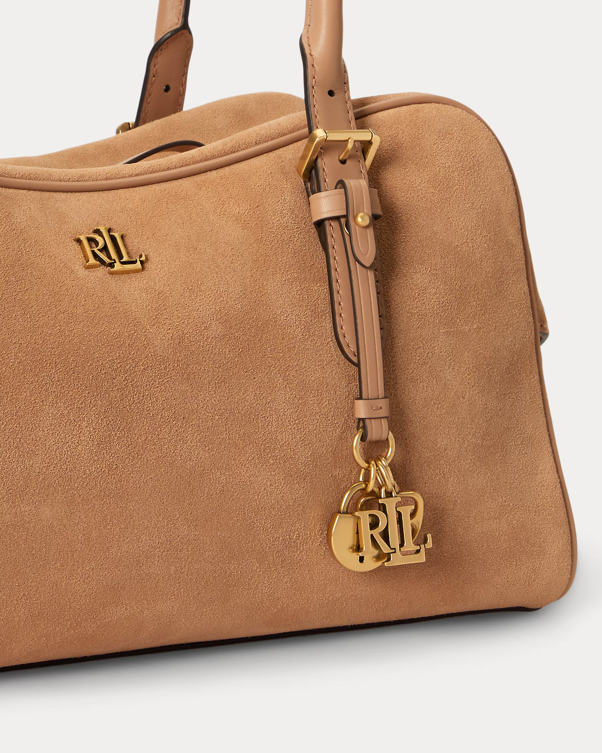 Lauren Ralph Lauren Suede Large Marcy Zip Satchel