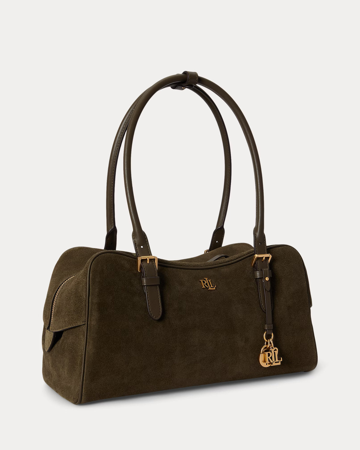 Lauren Ralph Lauren Suede Large Marcy Zip Satchel