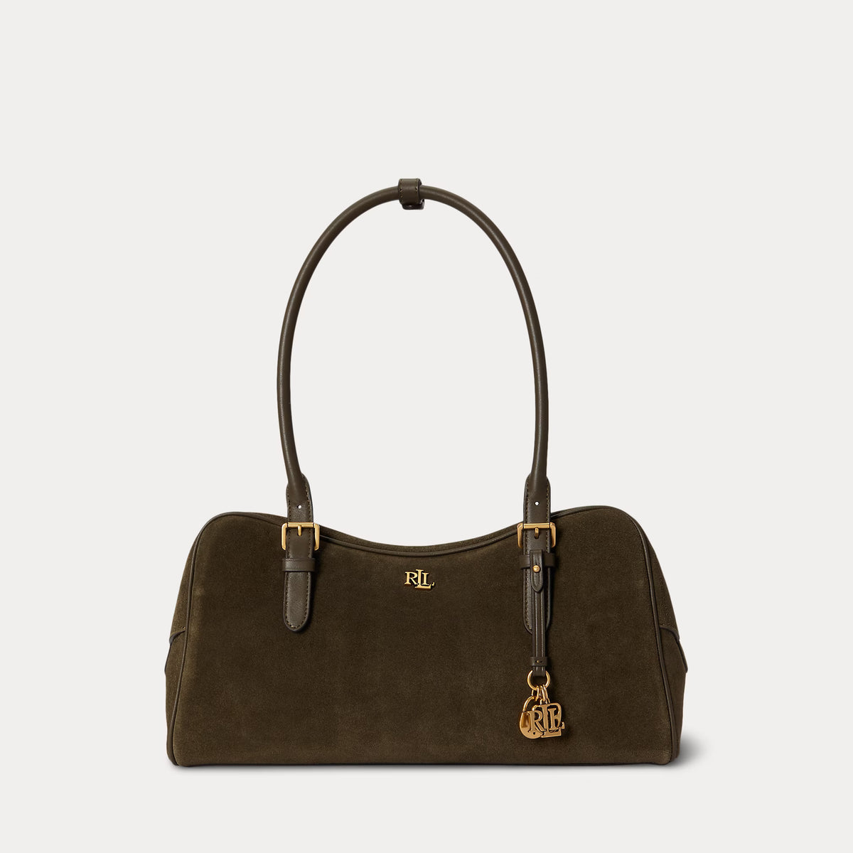 Lauren Ralph Lauren Suede Large Marcy Zip Satchel