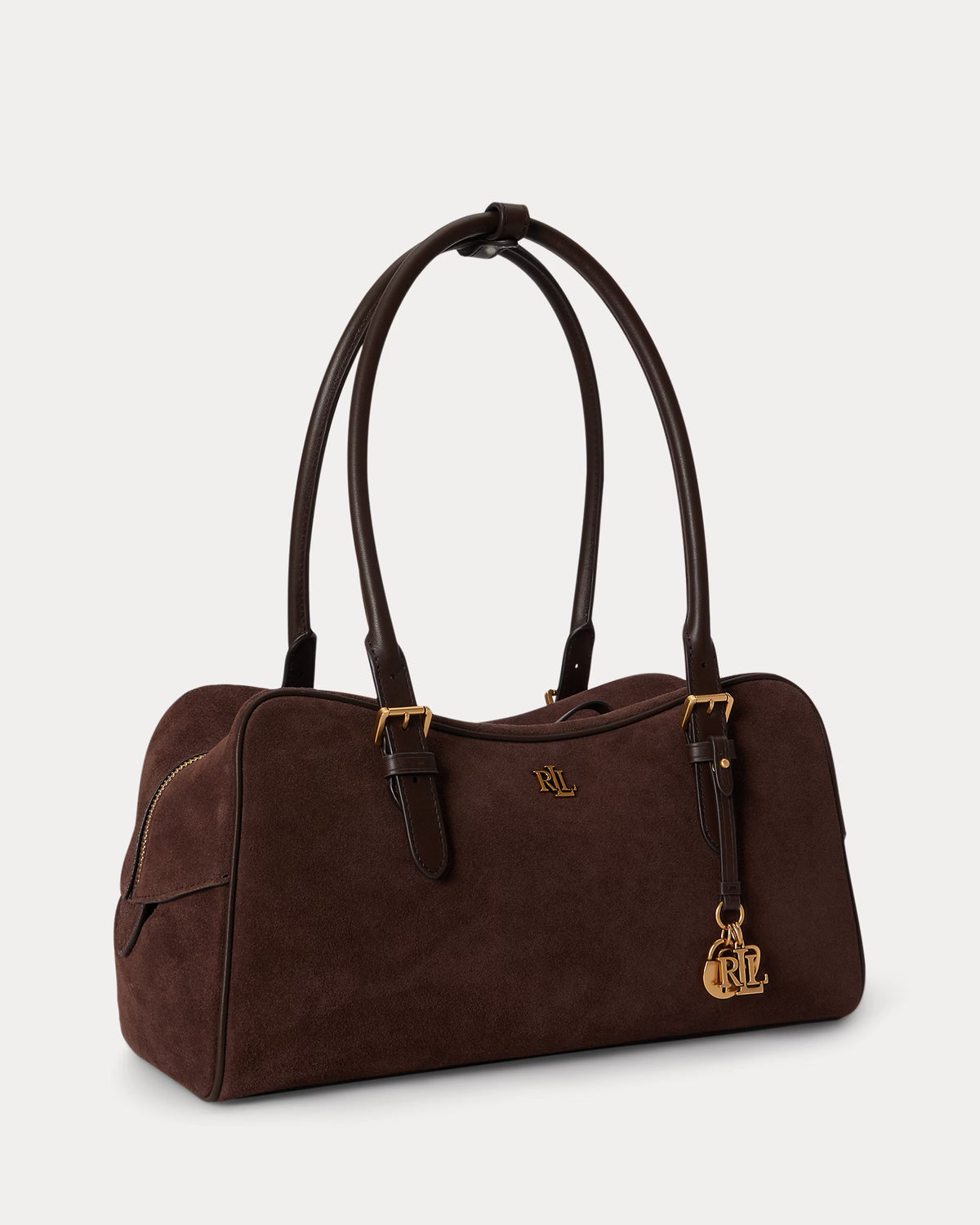 Lauren Ralph Lauren Suede Large Marcy Zip Satchel