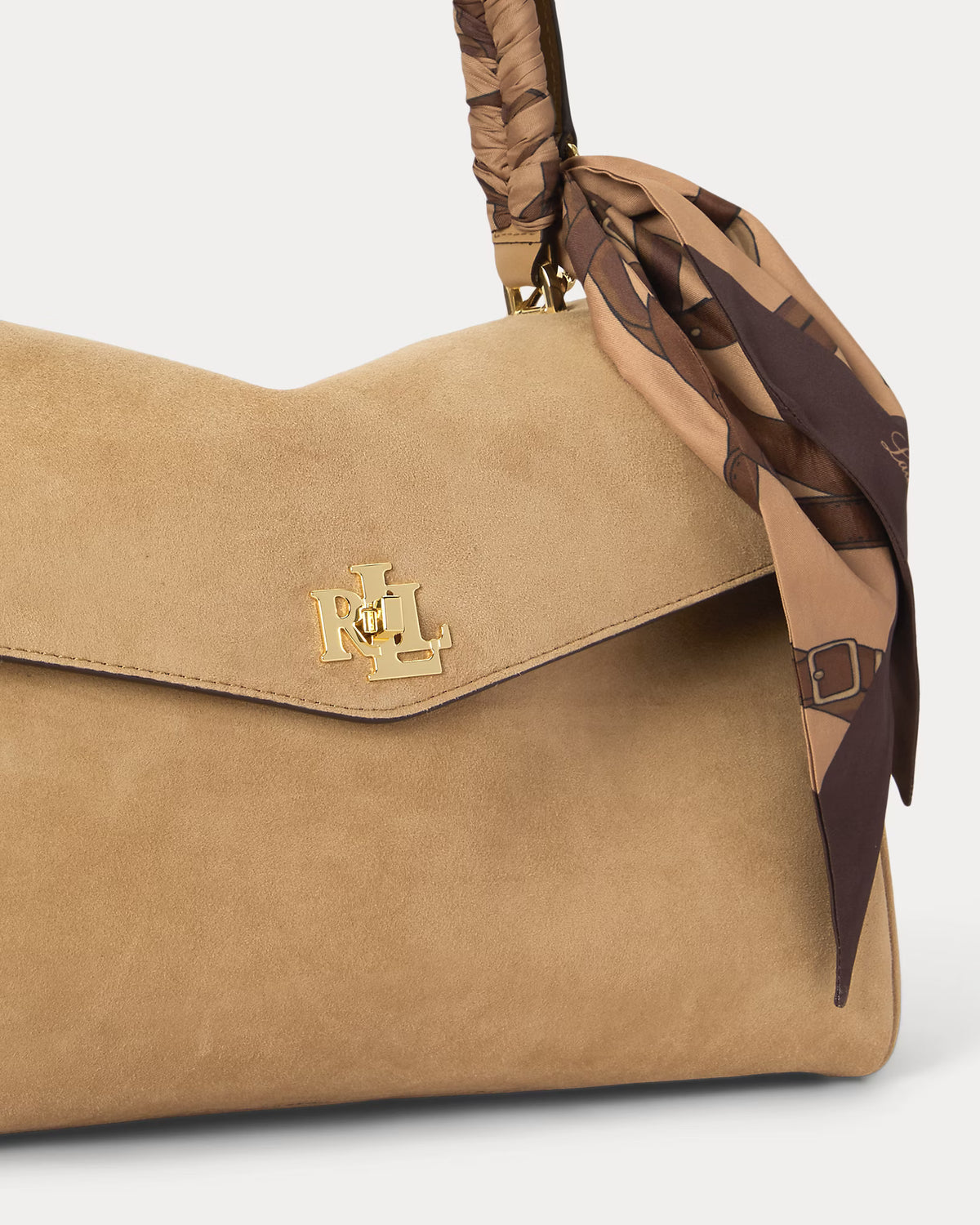 Lauren Ralph Lauren Scarf-Trim Medium Farrah Soft Satchel