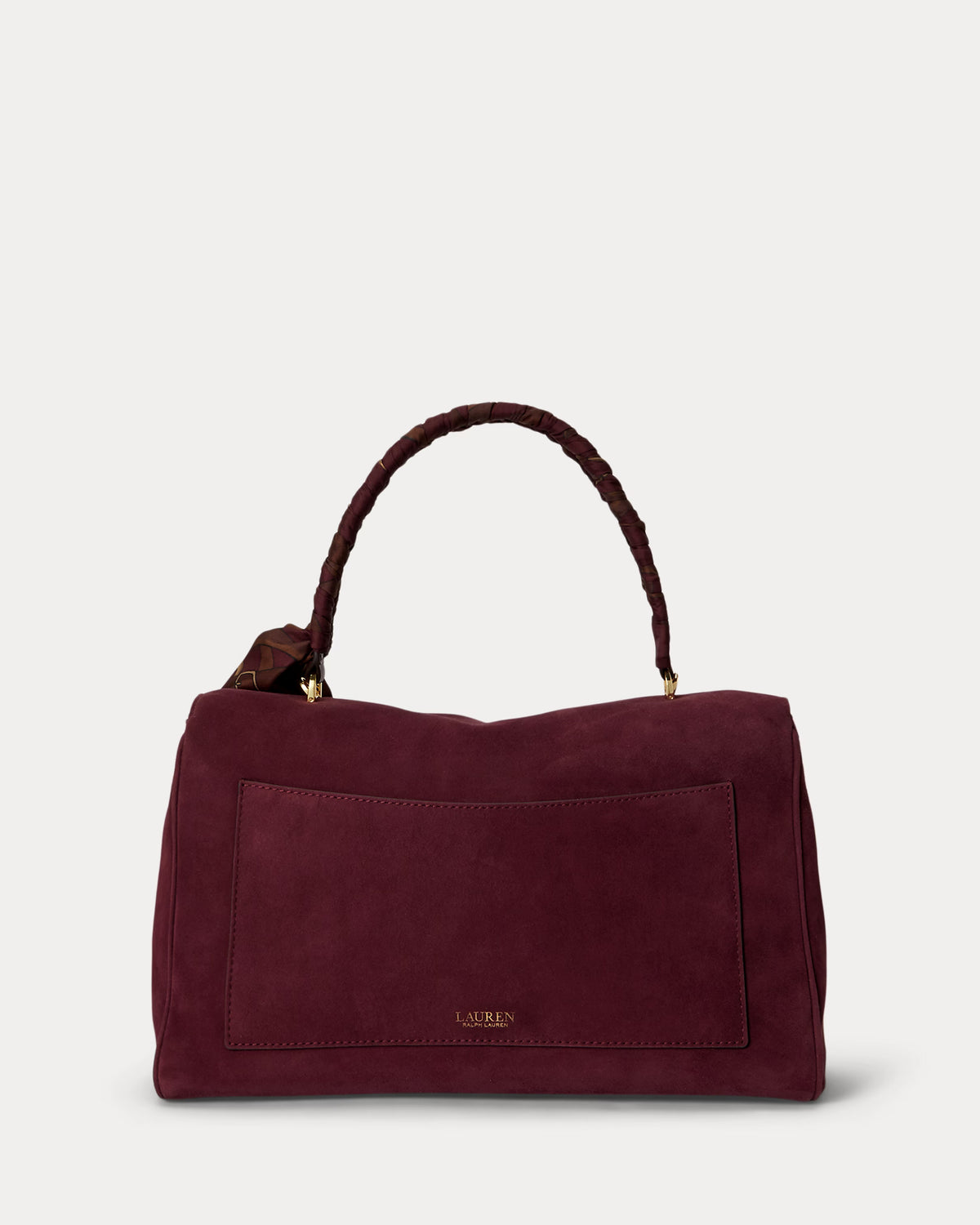 Lauren Ralph Lauren Scarf-Trim Medium Farrah Soft Satchel