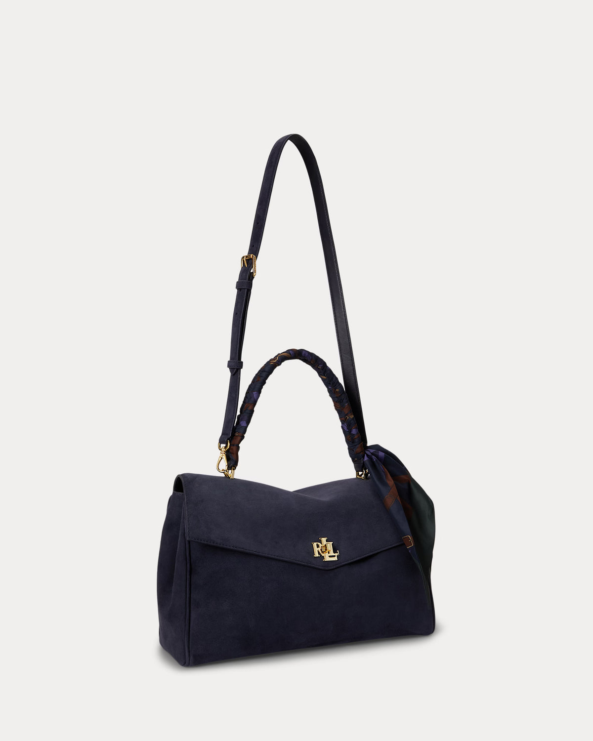 Lauren Ralph Lauren Scarf-Trim Medium Farrah Soft Satchel