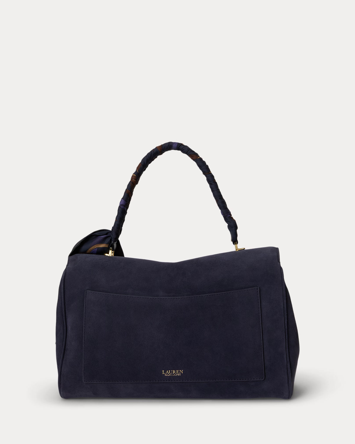 Lauren Ralph Lauren Scarf-Trim Medium Farrah Soft Satchel