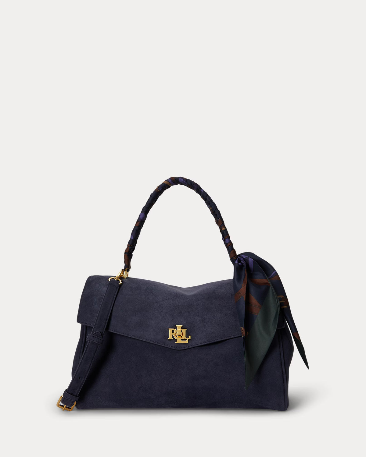 Lauren Ralph Lauren Scarf-Trim Medium Farrah Soft Satchel