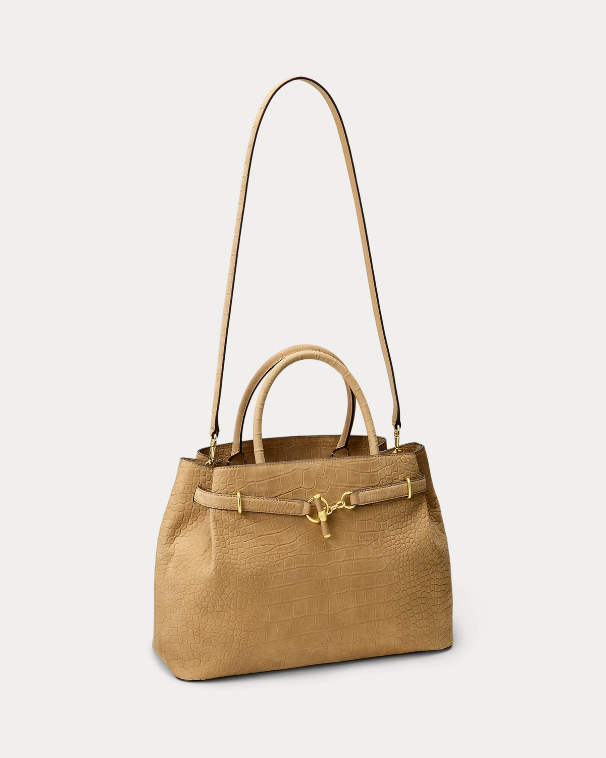 Lauren Ralph Lauren Large Blaike Embossed Nubuck Satchel