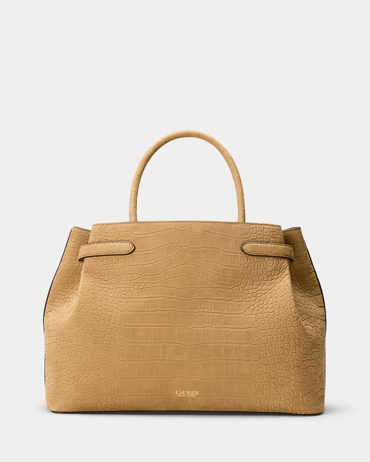 Lauren Ralph Lauren Large Blaike Embossed Nubuck Satchel