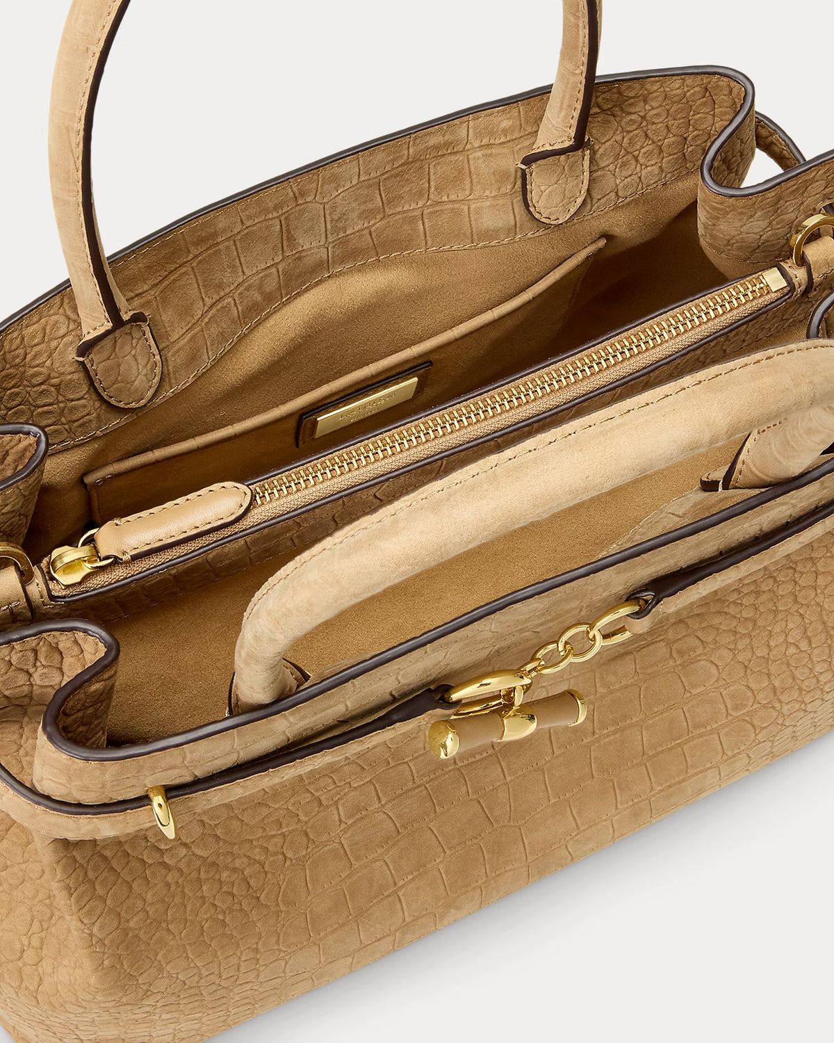 Lauren Ralph Lauren Large Blaike Embossed Nubuck Satchel