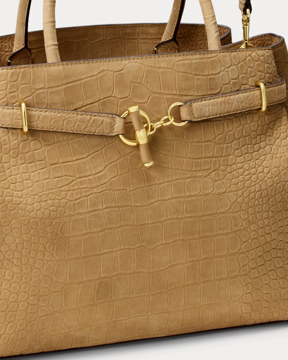 Lauren Ralph Lauren Large Blaike Embossed Nubuck Satchel