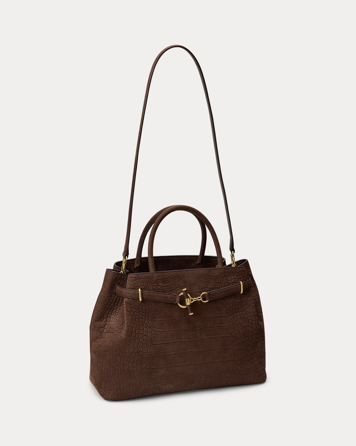 Lauren Ralph Lauren Large Blaike Embossed Nubuck Satchel