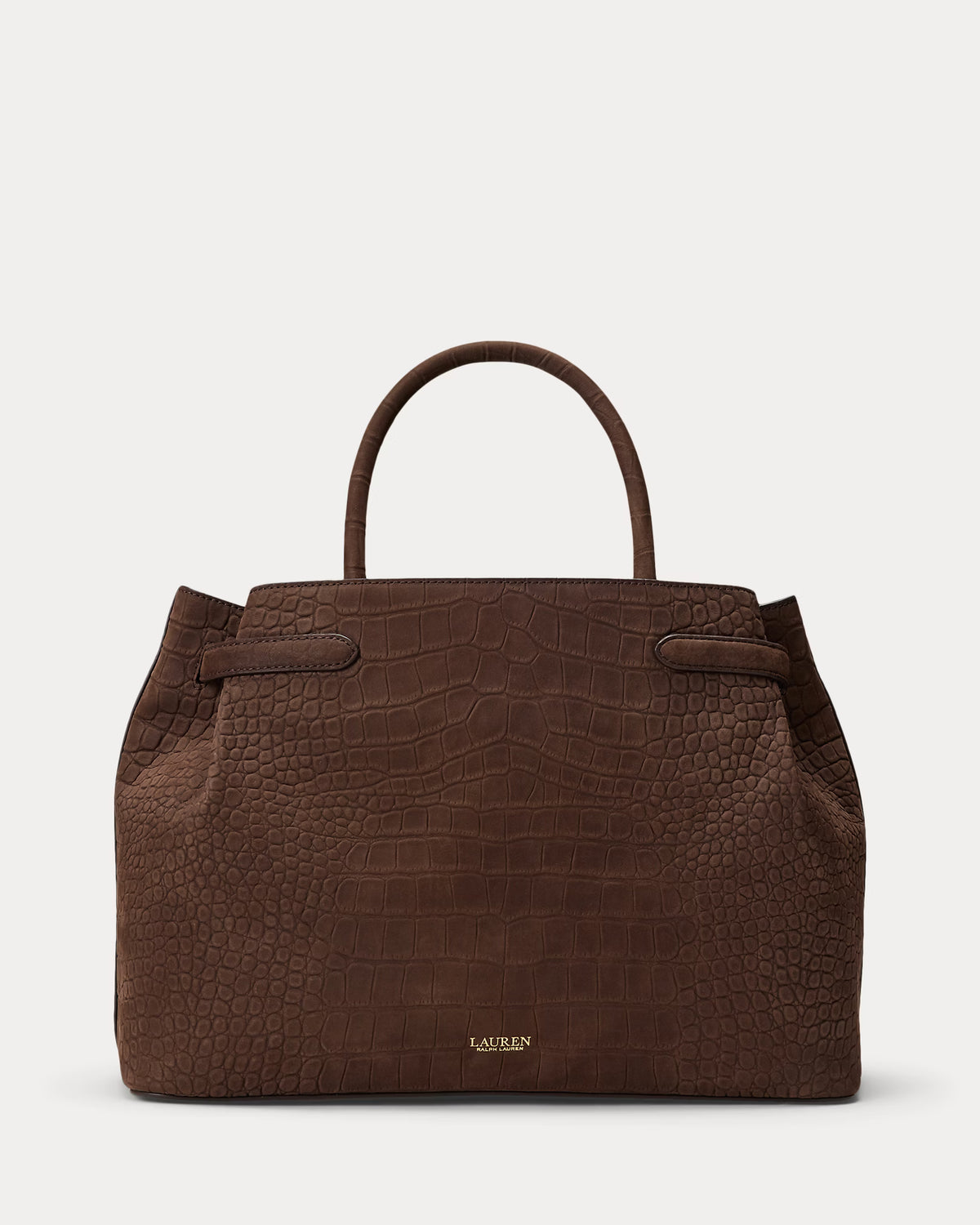 Lauren Ralph Lauren Large Blaike Embossed Nubuck Satchel