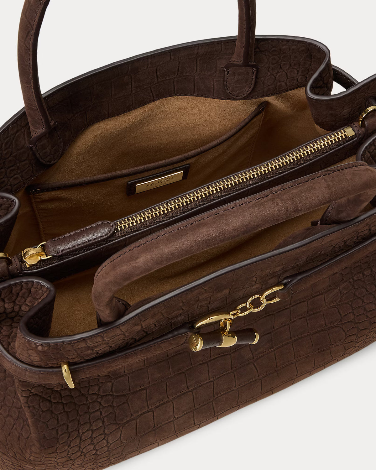 Lauren Ralph Lauren Large Blaike Embossed Nubuck Satchel